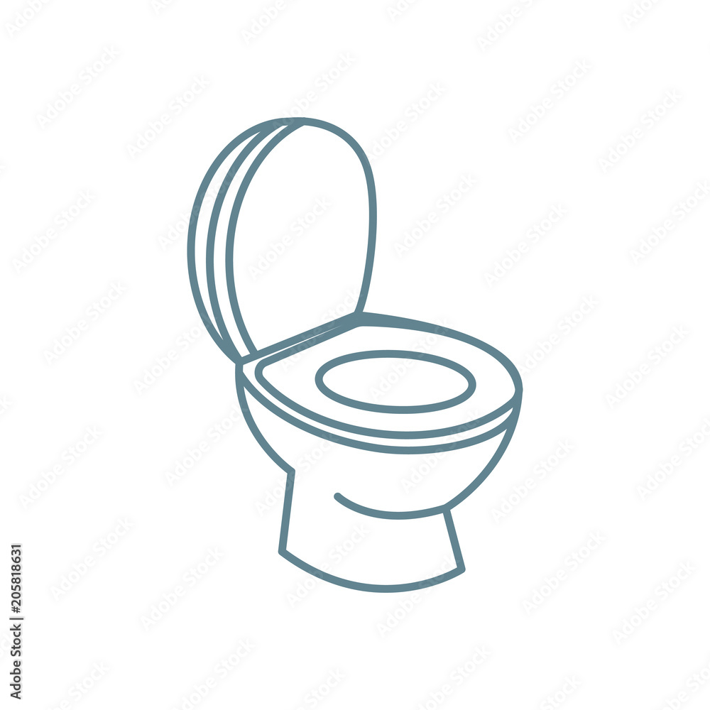 Toilet bowl line icon, vector illustration. Toilet bowl linear concept  sign. Stock Vector | Adobe Stock, image size:1000x1000
