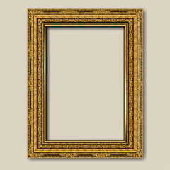 Fototapete - Decorative vintage frames and borders set,Gold photo frame with corner Thailand line floral for picture