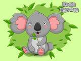 Fototapeta Pokój dzieciecy - Cute Cartoon Koala Characters. Vector Illustration Cartoon Style.