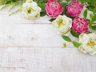 Wall Mural - bouquet of pink and white lotus flowers.