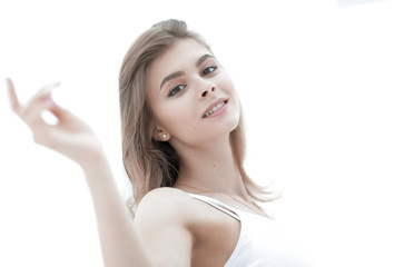 Wall Mural - closeup portrait of a cute young woman