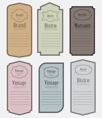 Aufkleber - Set of vintage label vector illustration layout template design