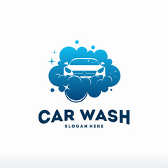 Wall Mural - car wash logo designs concept vector, automotive cleaning logo template