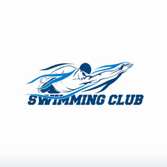 Wall Mural - swimming logo designs vector, creative swimmer logo vector