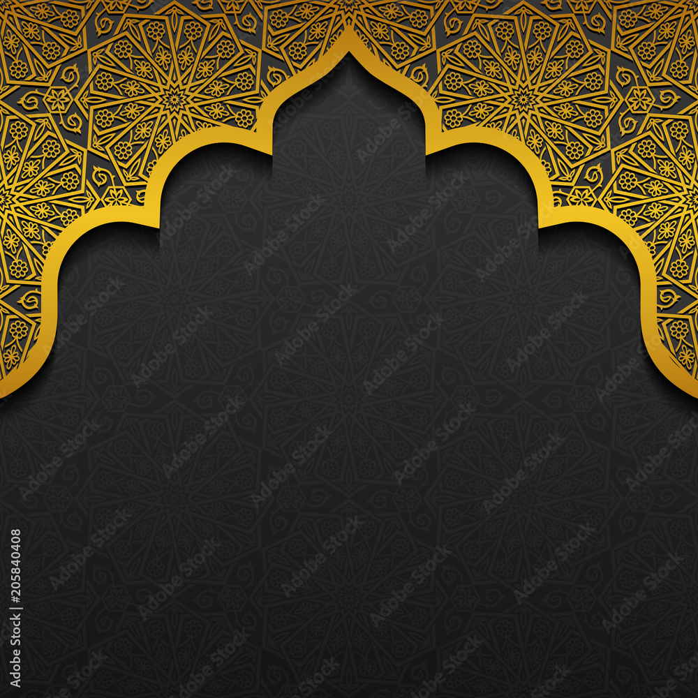 Floral background with traditional ornament - obrazy, fototapety, plakaty 