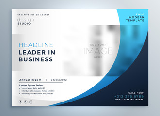 Wall Mural - professional blue business brochure template design