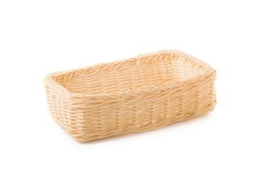 Wall Mural - Empty Wicker baskets or bread basket isolated on a white background