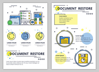 Canvas Print - vector line art document restore poster banner