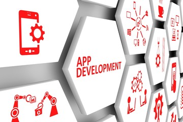 App development concept cell background 3d illustration