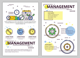 Canvas Print - vector line art management poster banner template