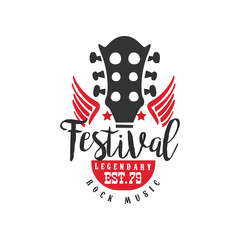 Poster - Rock music festival, legendary est. 1979 logo, design element can be used for poster, banner, flyer, print or stamp vector Illustration on a white background