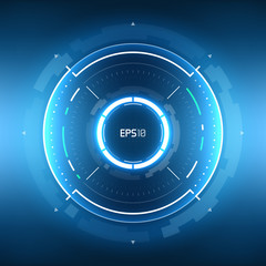 Wall Mural - Futuristic HUD  circle background. Virtual reality technology design. Sci-Fi template for games, banners, interface, infographics, artificial intelligence graphical user interface and other