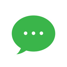 Text Message Vector Icon, Green Speech Bubble Symbol, Simple Flat Vector Illustration For Web Site Or Mobile App