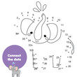 Connect the dots by numbers children educational game. Animals theme, cartoon elephant