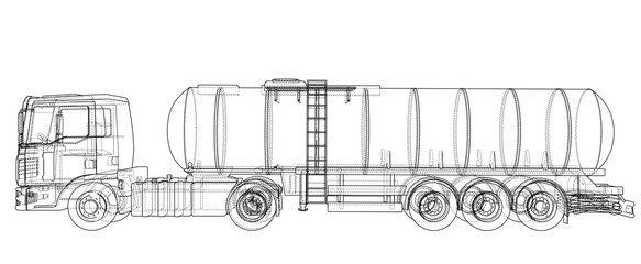 Wall Mural - Truck with tank concept. Vector