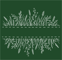 Wall Mural - green background with wild herbs