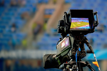 LCD display screen on a High Definition TV camera