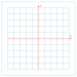 Cartesian coordinate system on blue graph paper with coordinate axis