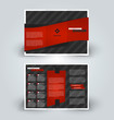 © Natalie Adams - Brochure template. Business trifold flyer.  Creative design for professional corporate style. Vector illustration. Black and red color.