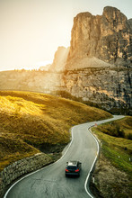 Mountain Road Highway Of Dolomite Mountain - Italy