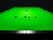 Snooker Balls On Green Snooker Table