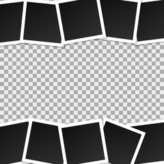 Wall Mural - set of square vector photo frames. collage of realistic frames isolated on transparent background. t
