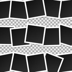 Wall Mural - set of square vector photo frames. collage of realistic frames isolated on transparent background. t