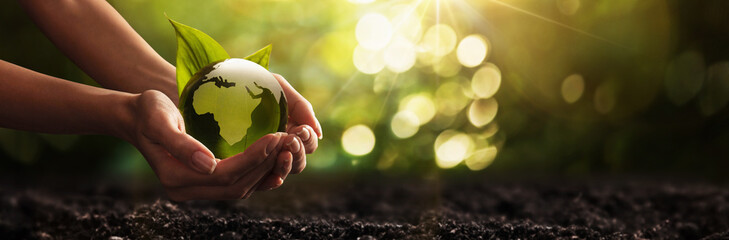 Green Planet in Your Hands. Save Earth. Environment Concept