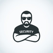© le_mon - Security man icon. Bouncer in sunglasses