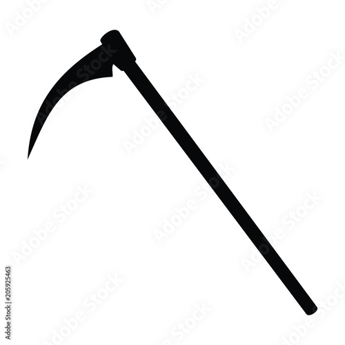 Cuadros en Lienzo A black and white silhouette of a scythe