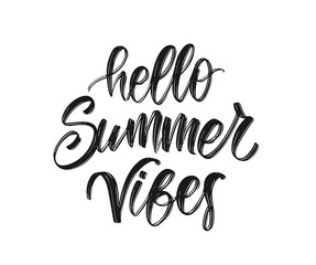 Wall Mural - Handwritten type lettering composition of Hello Summer Vibes