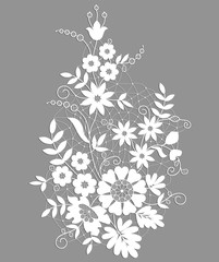 Wall Mural - white floral lace