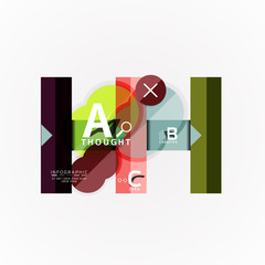 Abstract geometric option infographic banners, a b c steps process