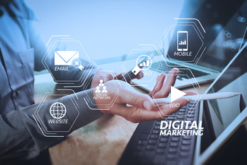 Poster - Businessman hand working concept. Photo professional investor working new startup project. Finance managers meeting.Digital tablet dock screen computer design smart phone using. Sun flare effect