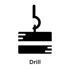 Canvas Print - Drill icon vector sign and symbol isolated on white background