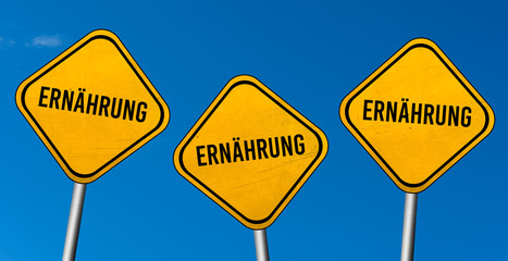 Wall Mural - ernährung - yellow sign with blue sky