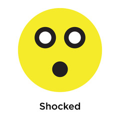 Poster - Shocked icon vector sign and symbol isolated on white background