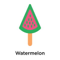 Canvas Print - Watermelon icon vector sign and symbol isolated on white background