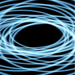 Wall Mural - Abstract vector illustration with blurry circular neon lights in motion