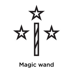 Wall Mural - Magic wand icon vector sign and symbol isolated on white background