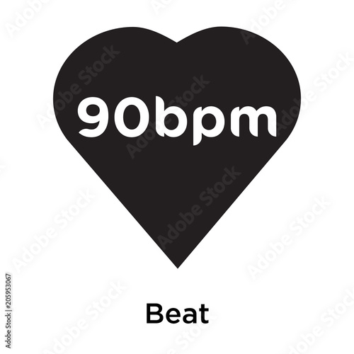 Photo  Beat icon vector sign and symbol isolated on white background