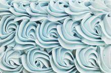 Blue Cake Icing Swirl Decoration Background Pattern.