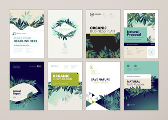 Wall Mural - set of brochure and annual report cover design templates on the subject of nature, environment and o