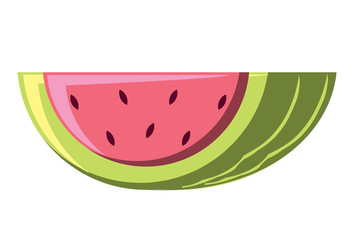 Poster - watermelon icon over white background, vector illustration