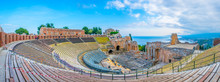 Teatro Antico Di Taormina In Sicily, Italy