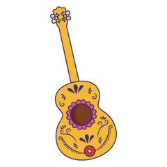 Mexican guitar icon over white background, vector illustration