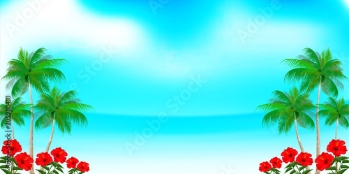 ハイビスカス 海 風景 背景 Stock Vector Adobe Stock ハイビスカス 海 風景 背景 Stock Vector Adobe Stock