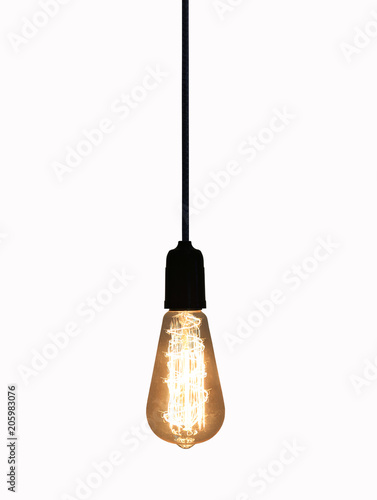 Vintage lamp isolated on white background. Tableau sur Toile