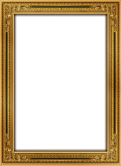 Fototapete - Gold photo frame with corner Thailand line floral for picture