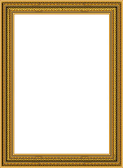 Fototapete - Gold photo frame with corner Thailand line floral for picture